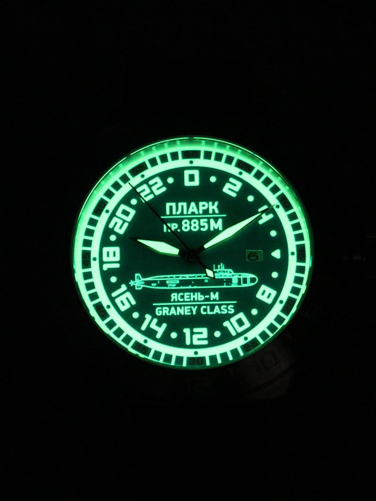 Часы ПЛАРК 885М Ясень-М (Graney class) механические с автоподзаводом (Seiko NH34A) 52.195.2