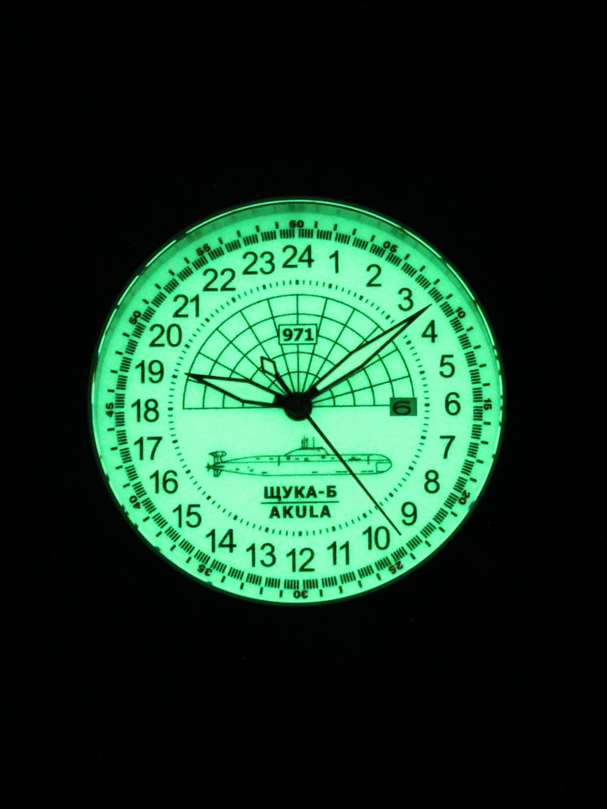 Часы 971 / Щука-Б (Akula) кварцевые (Ronda 515.24H) Q52.061.2