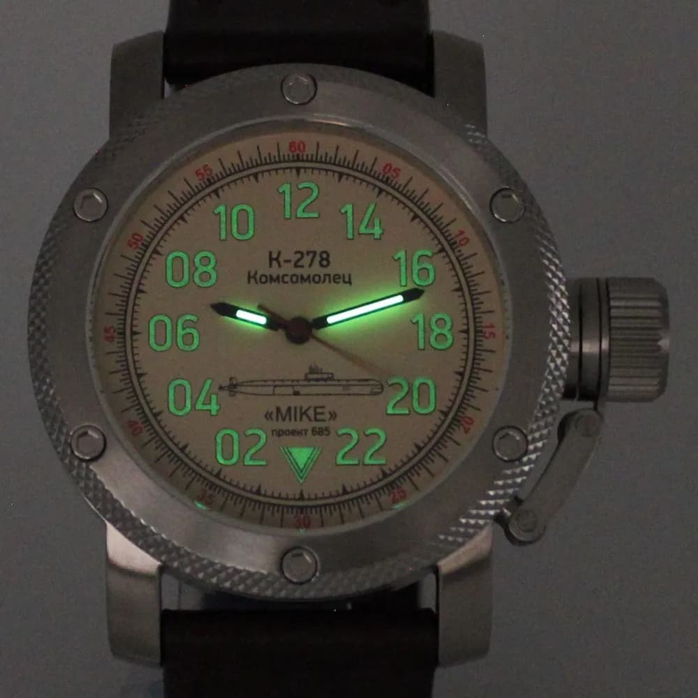 Часы К-278 / Комсомолец (Mike) механические 042.02 механизм Ракета 2623 