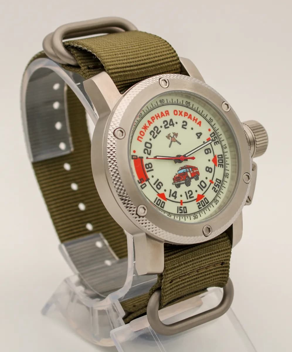Часы наручные Пожарная охрана  333.21 механические, механизм Ракета 2623, противоударные 