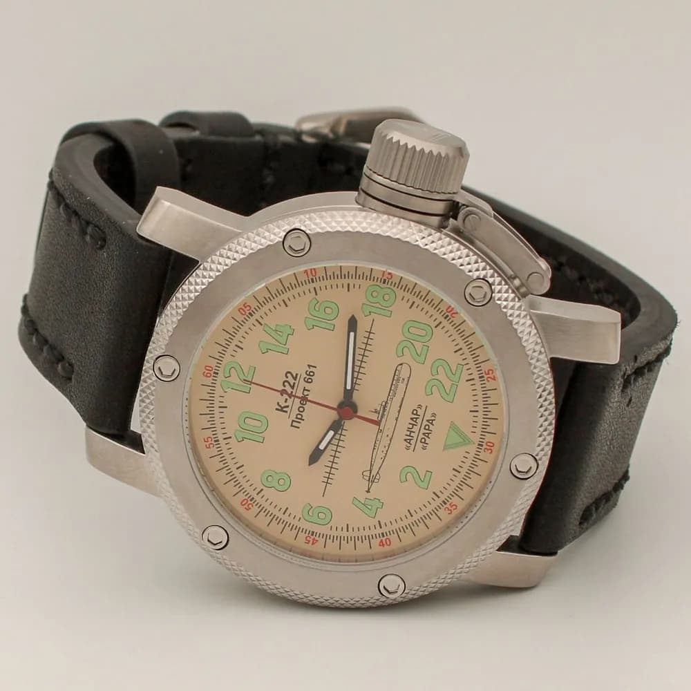 Часы К-222 / Анчар (Papa) механические с автоподзаводом (сапфировое стекло) 1032.01 механизм Восток 2431