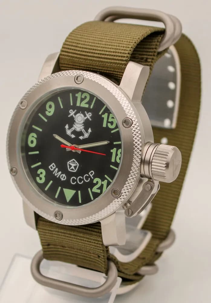 Часы наручные  ВМФ СССР  024.21  механические, механизм Ракета 2623Н