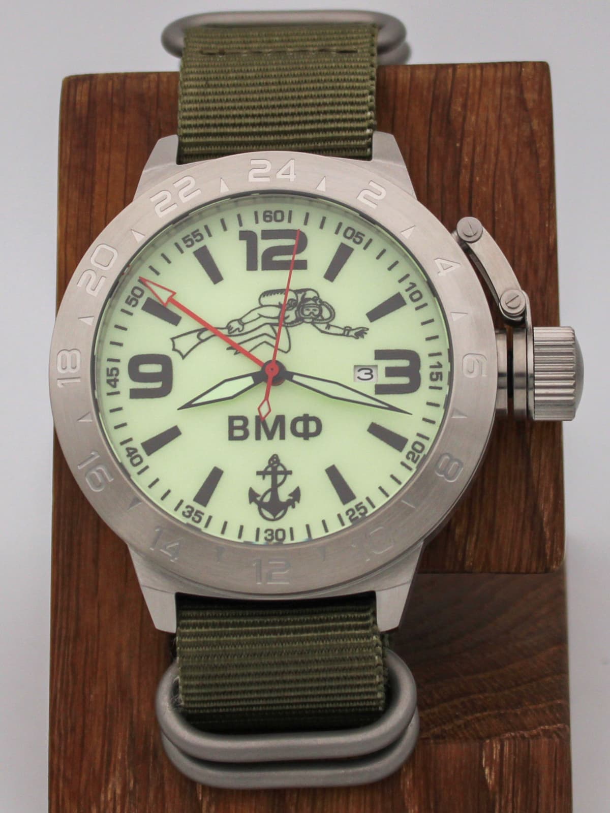 Часы ВМФ Боевой пловец механические с автоподзаводом (Seiko NH34A) 52.027.21