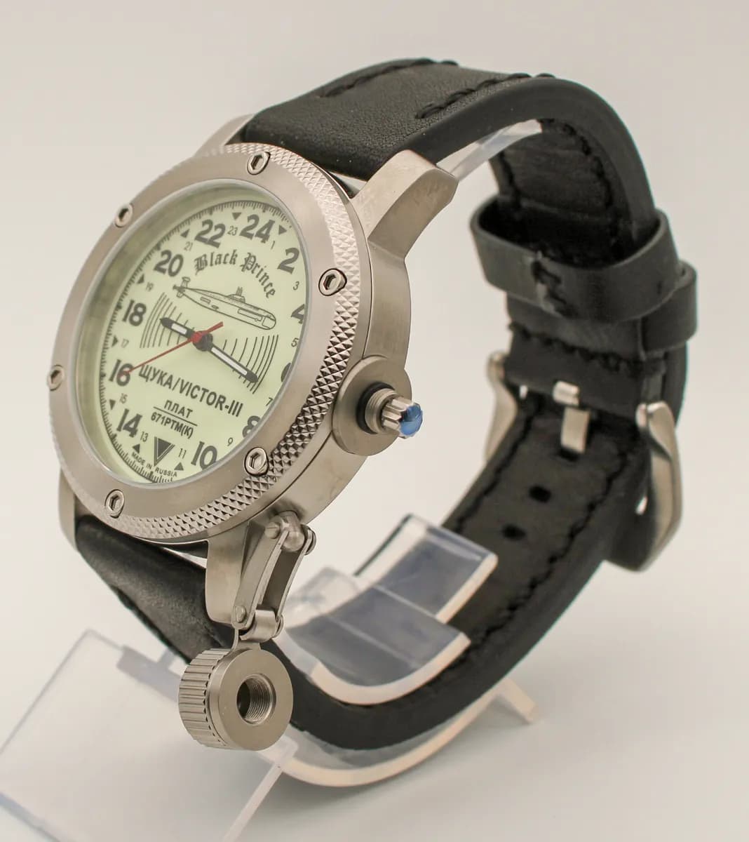 Часы наручные  671 / Щука (Black Prince) механические 066.01 механизм Ракета 2623 Н, противоударные