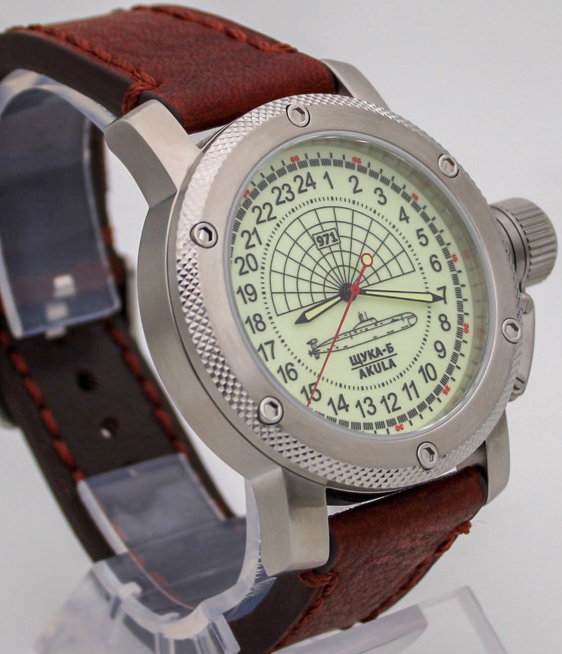 Часы наручные 971 / Щука-Б (Akula), механические, механизм Ракета 2623 Н