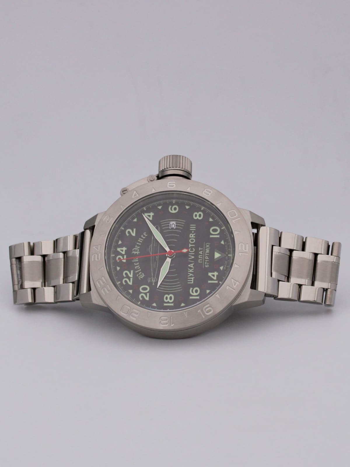 Часы 671 / Щука (Black Prince) кварцевые (Ronda 515.24H) Q52.068.2