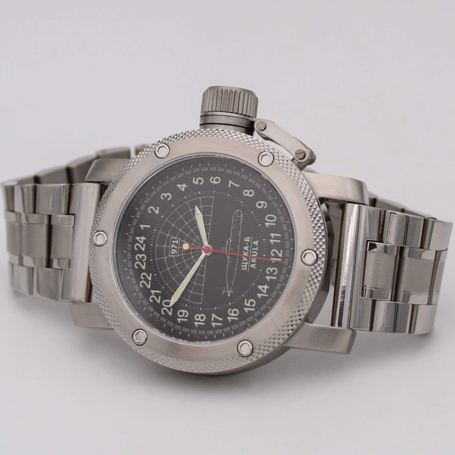 Часы 971 Щука-Б (Акула), механизм Восток 2415.01