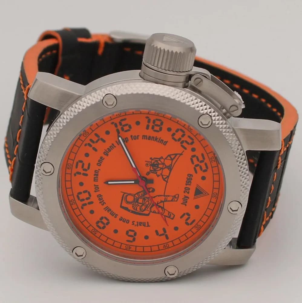 Часы Высадка на Луне механические 127.015 механизм Ракета 2623