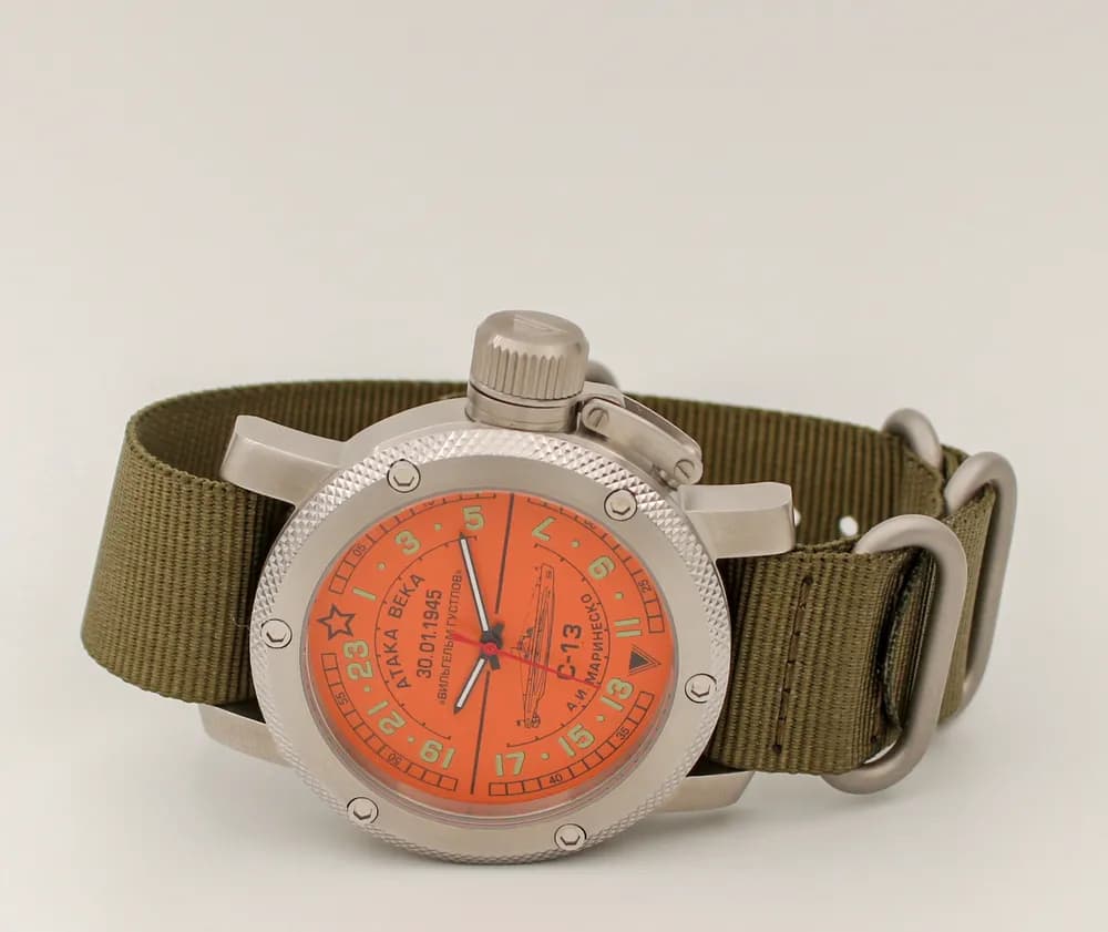 Часы С-13 "Атака века" 1083.21 механические с автоподзаводом (сапфировое стекло),  механизм Восток 2431