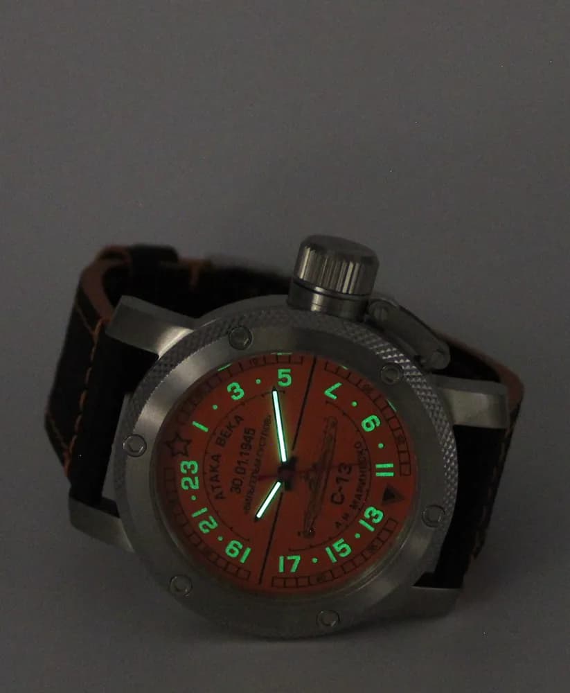 Часы С-13 "Атака века" 1083.015 механические с автоподзаводом (сапфировое стекло),  механизм Восток 2431