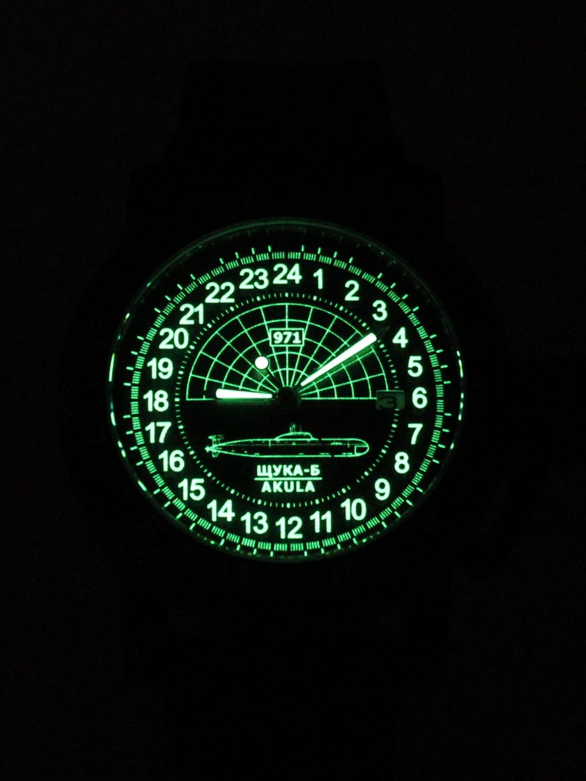 Часы 971 / Щука-Б (Akula) кварцевые (Ronda 515.24H) Q147.063.21