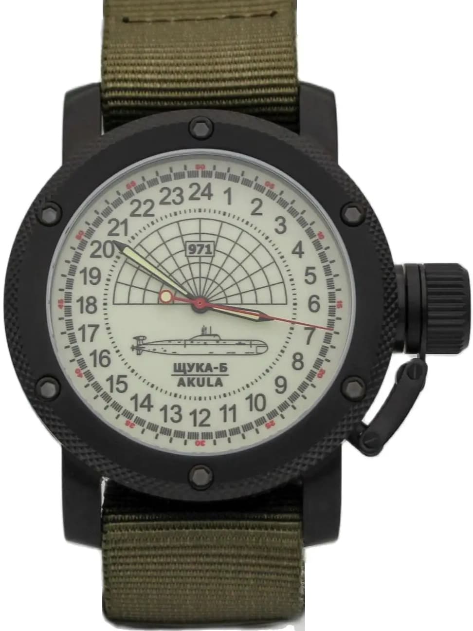 Часы 971 Щука-Б (Акула), механизм Восток 2415.01