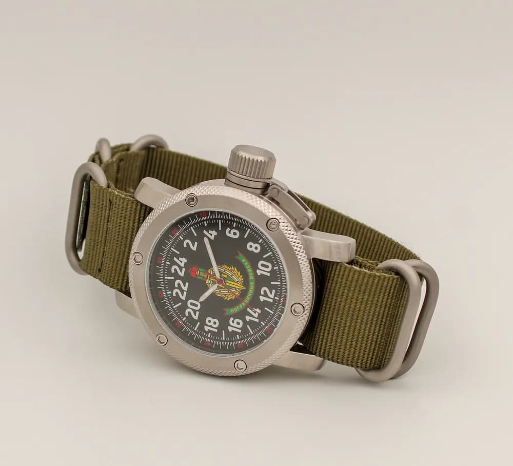 Часы наручные Погранвойска 174.21, механические, механизм Ракета 2623