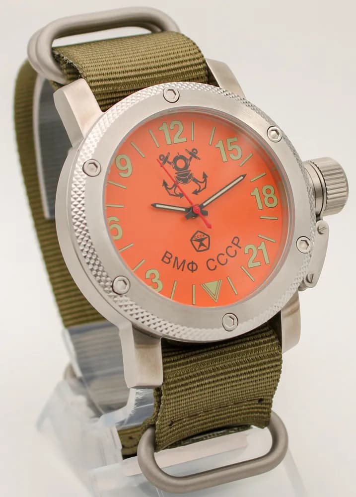 Часы наручные  ВМФ СССР  023.21  механические, механизм Ракета 2623Н