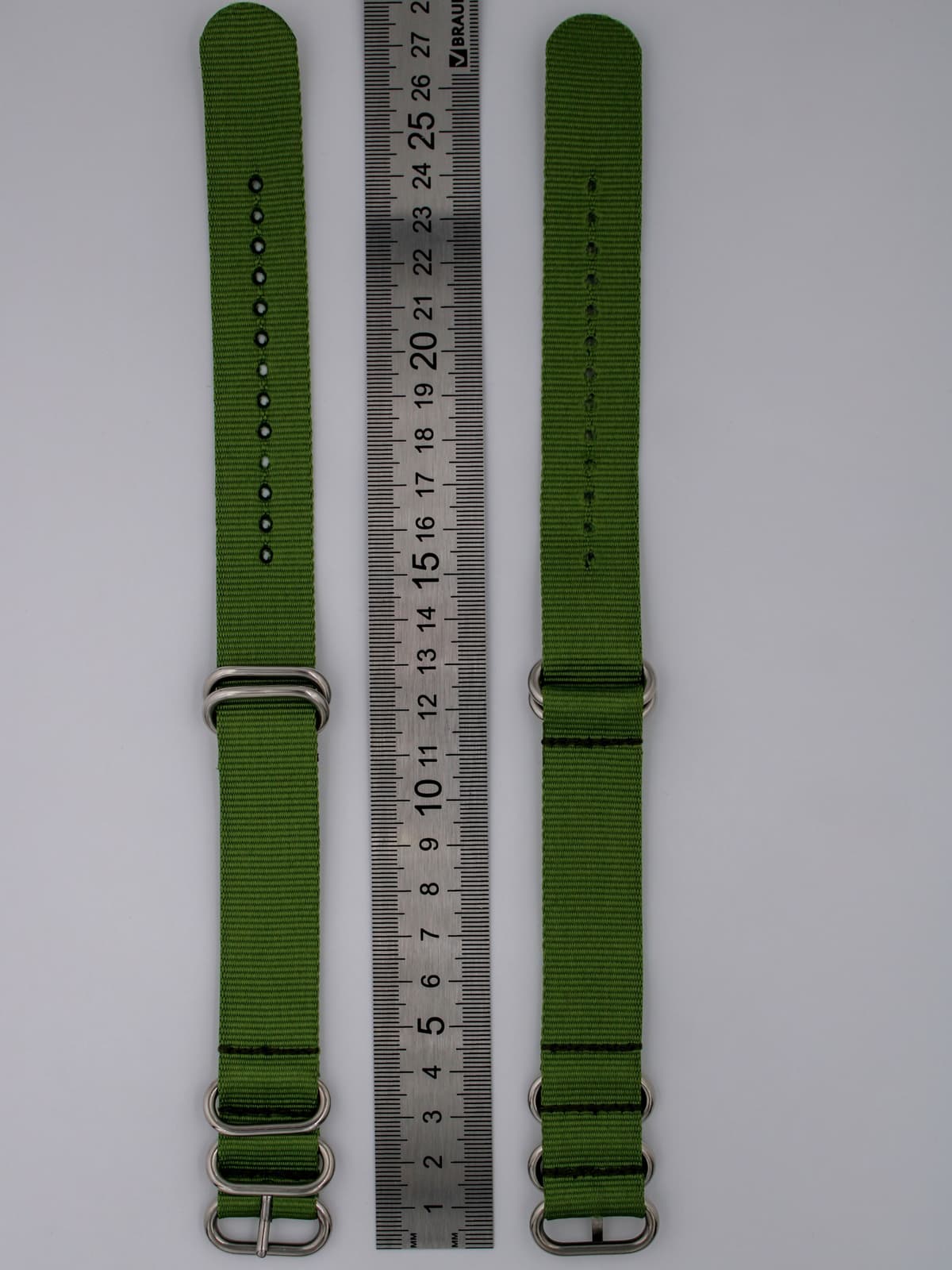 Ремешок для наручных часов нейлоновый зелёный 22 мм