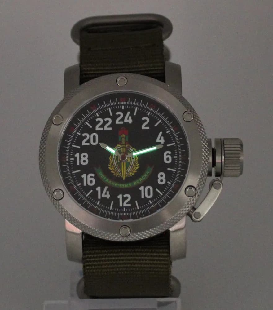 Часы наручные Погранвойска 174.21, механические, механизм Ракета 2623