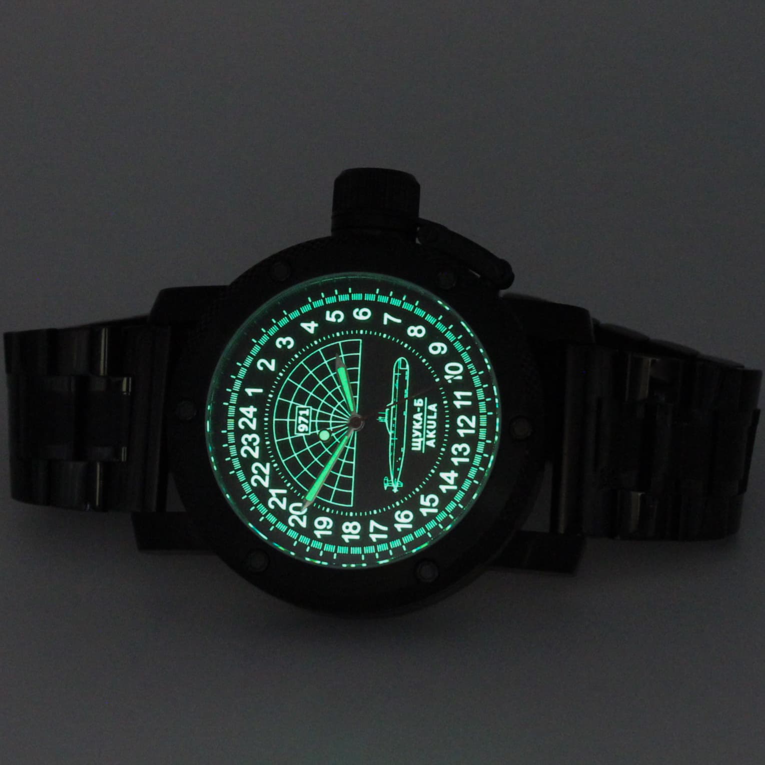 Часы 971 Щука-Б (Акула), механизм Восток 2415.01