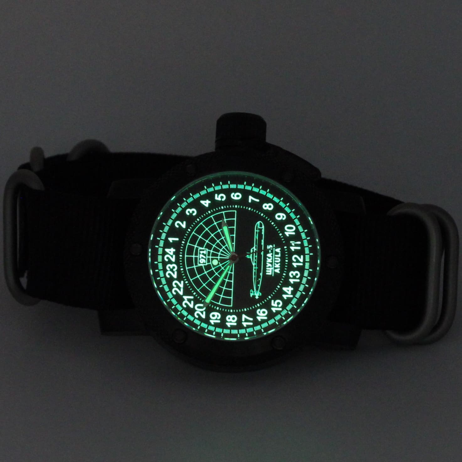 Часы 971 Щука-Б (Акула), механизм Восток 2415.01