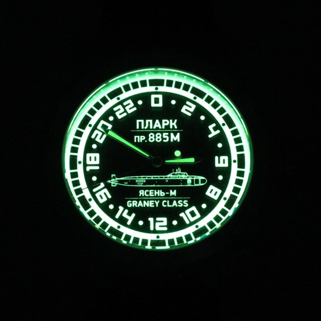 Часы  ПЛАРК 885 М Ясень-М (Graney class) механизм Восток 2431.01