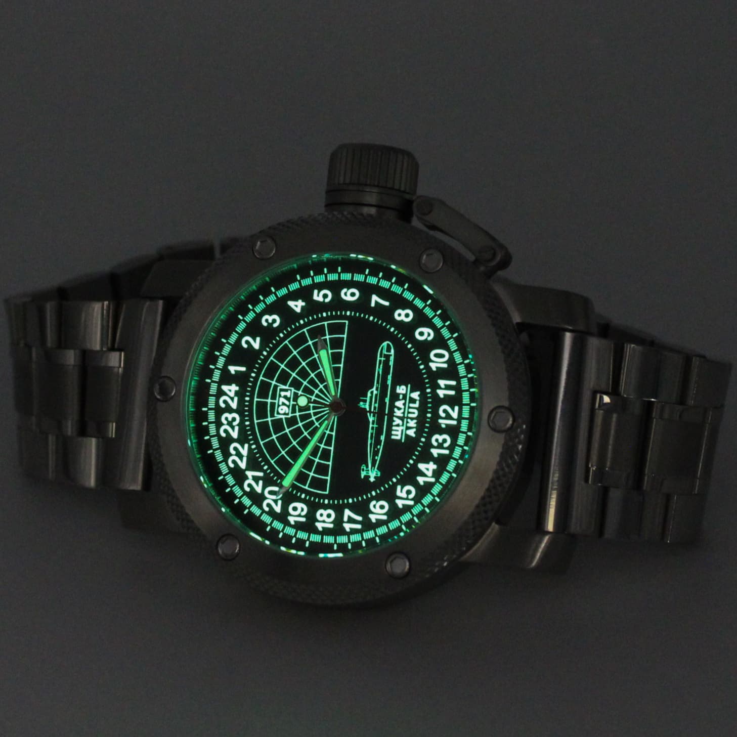 Часы 971 Щука-Б (Акула), механизм Восток 2415.01