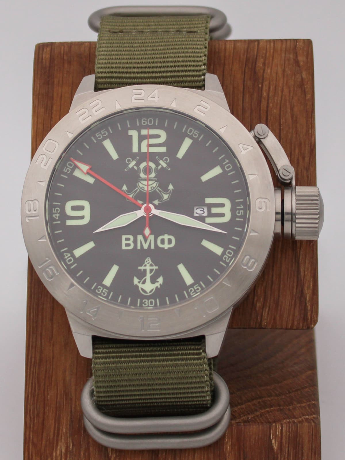 Часы ВМФ механические с автоподзаводом (Seiko NH34A) 52.026.21