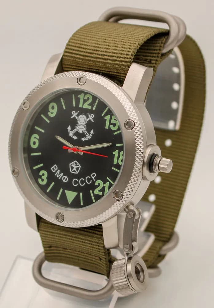 Часы наручные  ВМФ СССР  024.21  механические, механизм Ракета 2623Н