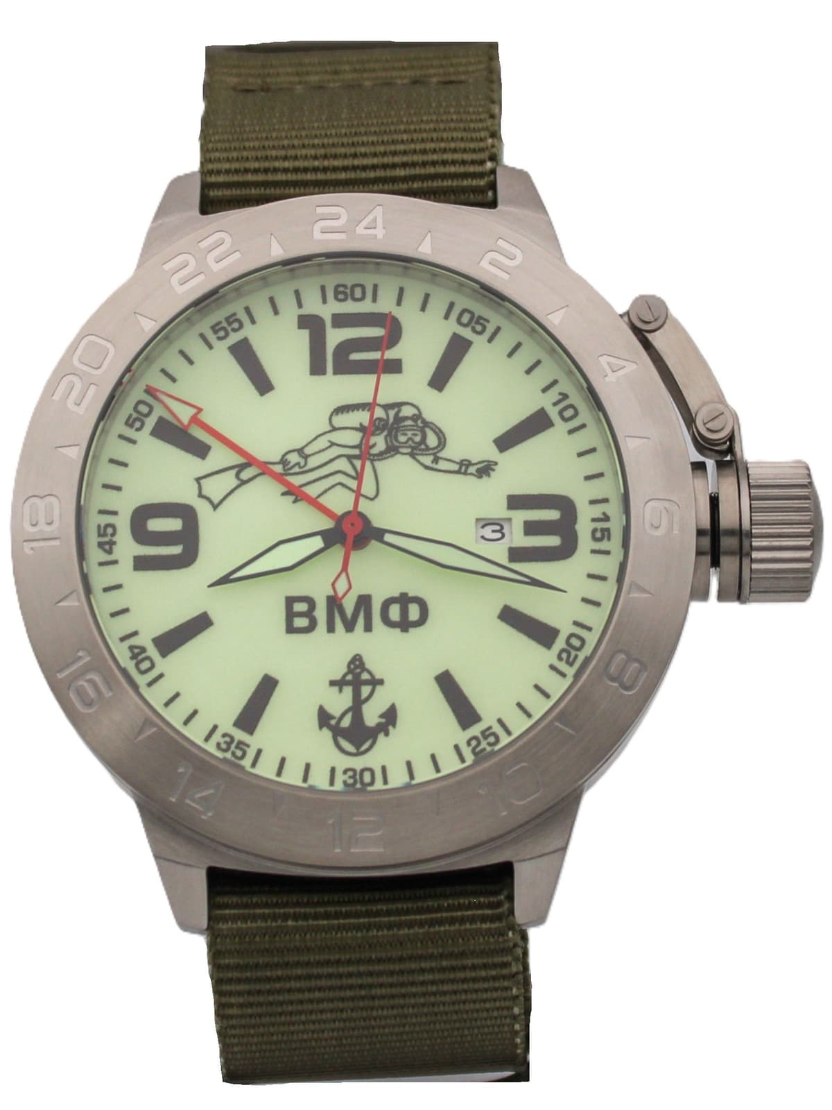 Часы ВМФ Боевой пловец механические с автоподзаводом (Seiko NH34A) 52.027.21