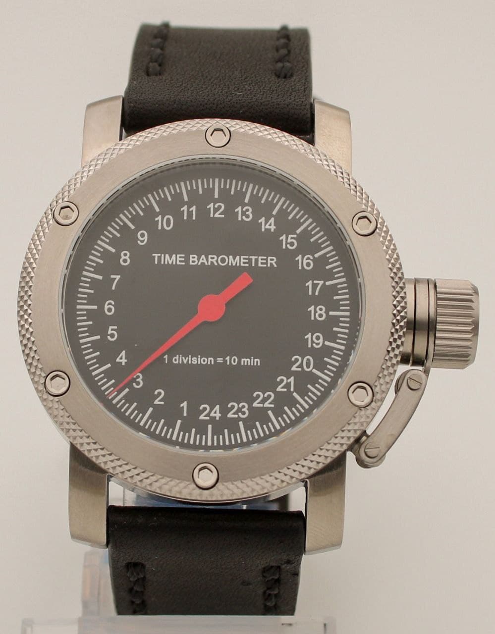 Часы наручные TIME BAROMETER, автоподзавод, противоударные, чёрный циферблат, сапфировое стекло, механизм Восток 2431.01.