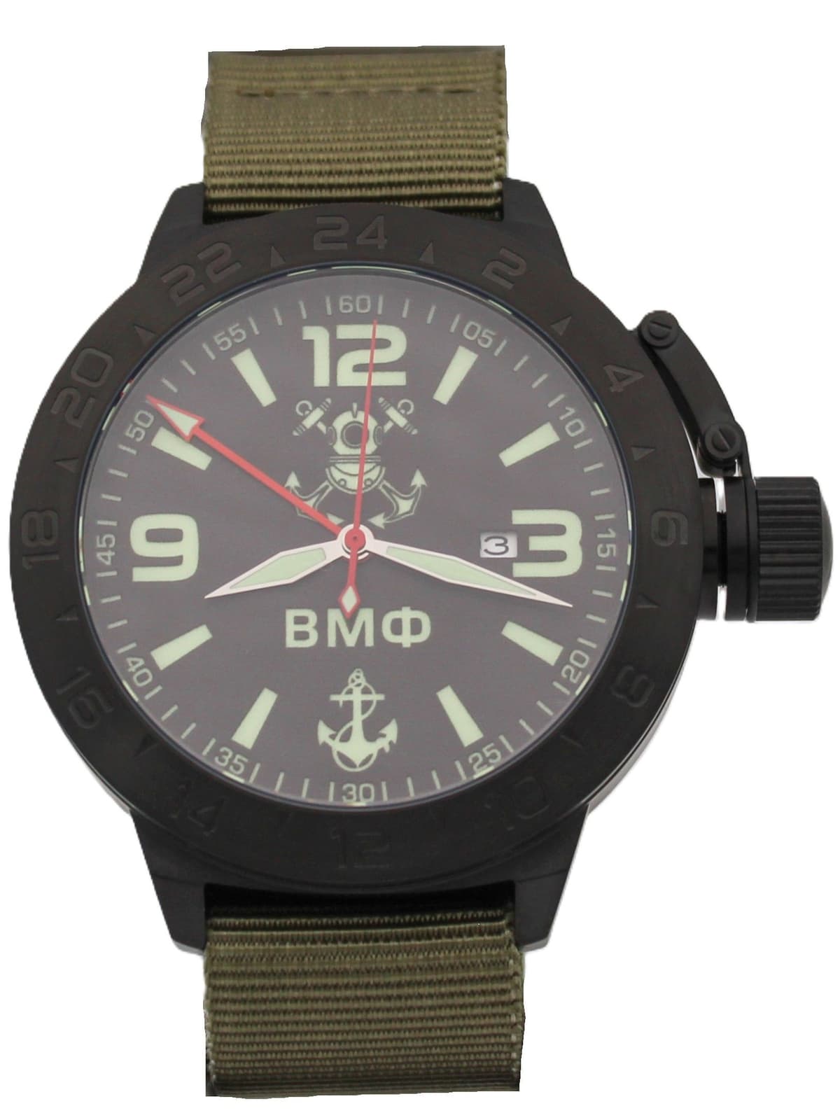 Часы ВМФ механические с автоподзаводом (Seiko NH34A) 152.026.21