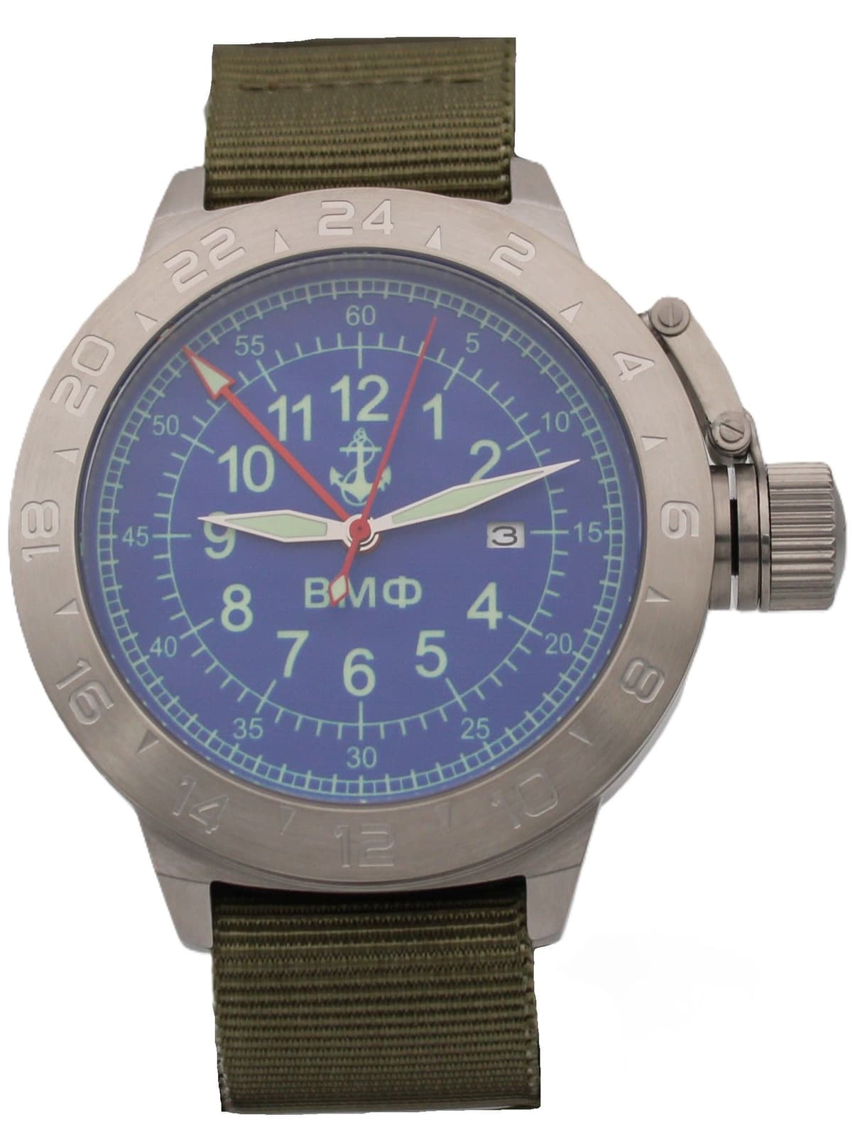 Часы ВМФ механические с автоподзаводом (Seiko NH34A) 52.322.21