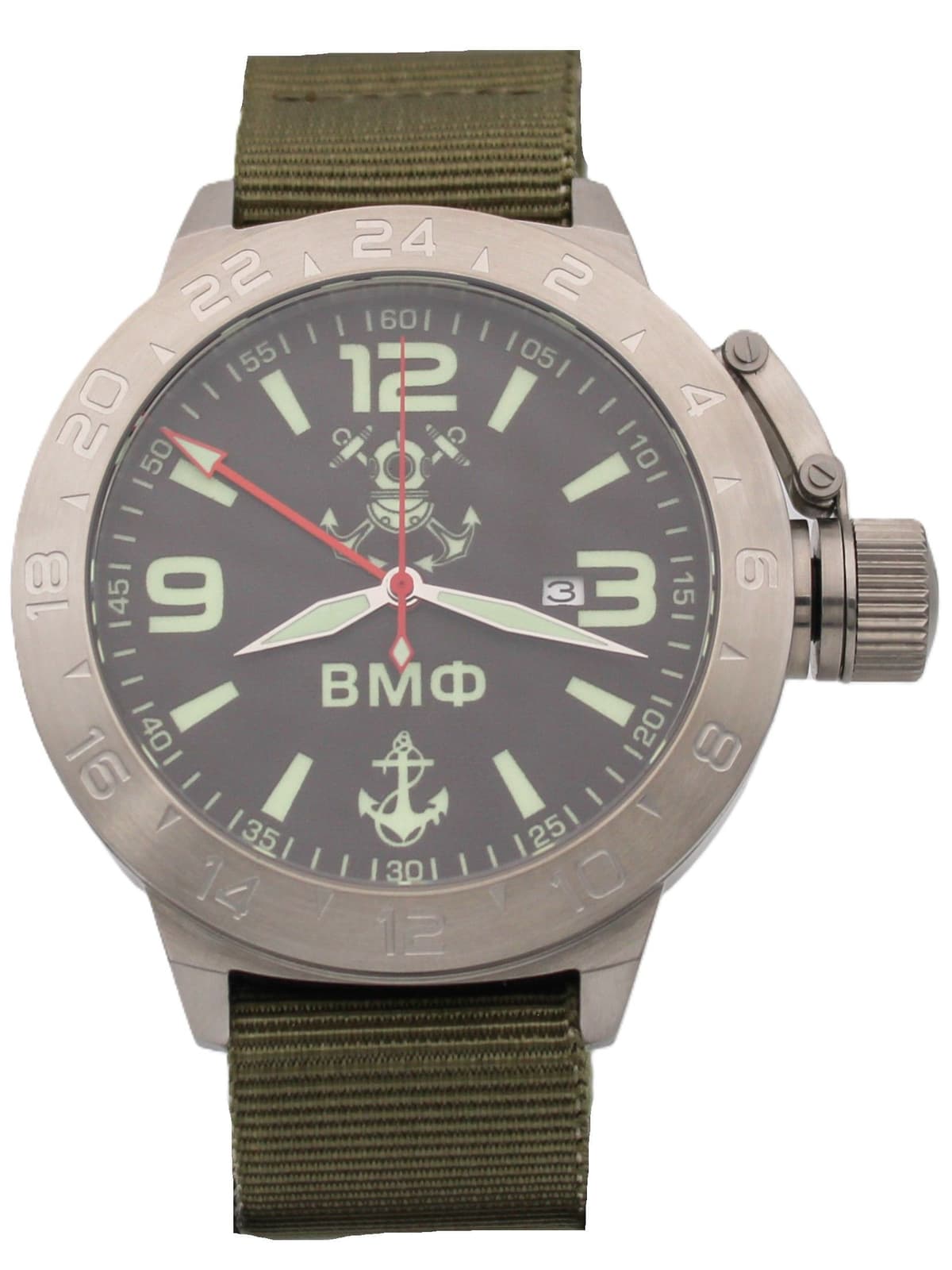 Часы ВМФ механические с автоподзаводом (Seiko NH34A) 52.026.21