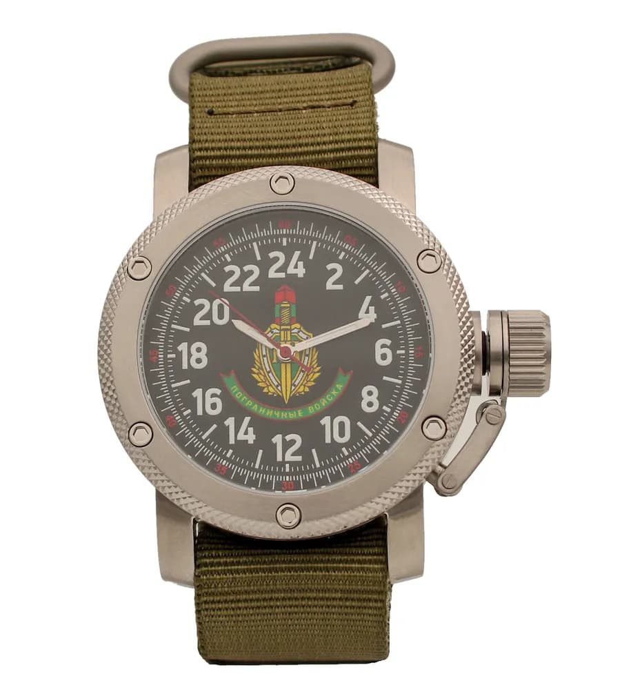 Часы наручные Погранвойска 174.21, механические, механизм Ракета 2623