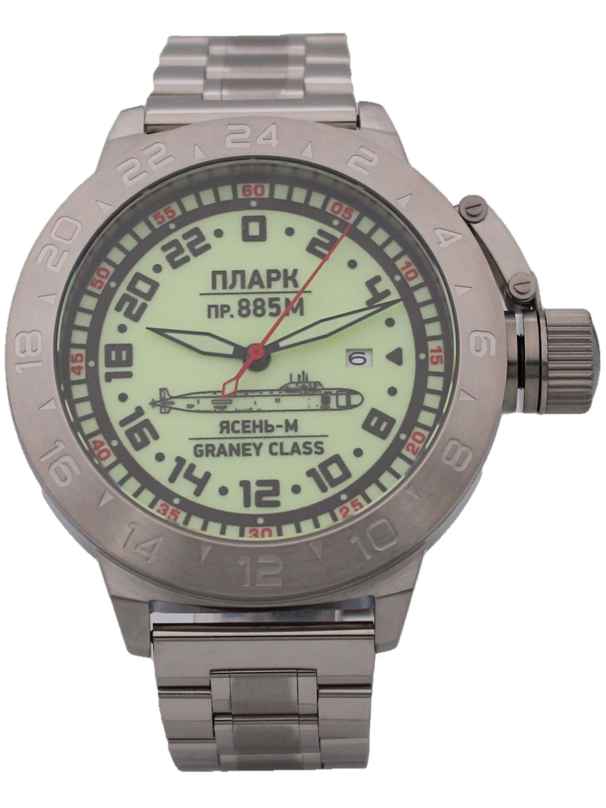 Часы ПЛАРК 885М Ясень-М (Graney class) механические с автоподзаводом (Seiko NH34A) 52.193.2