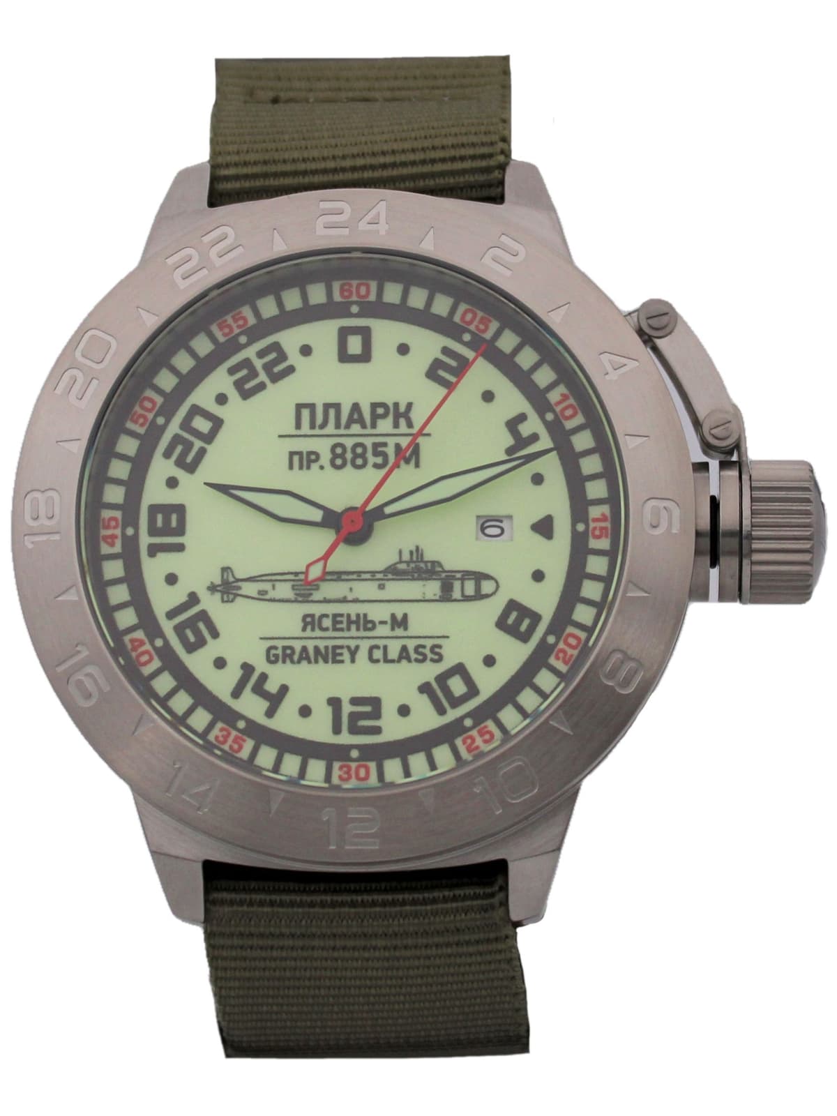 Часы ПЛАРК 885М Ясень-М (Graney class) механические с автоподзаводом (Seiko NH34A) 52.193.21