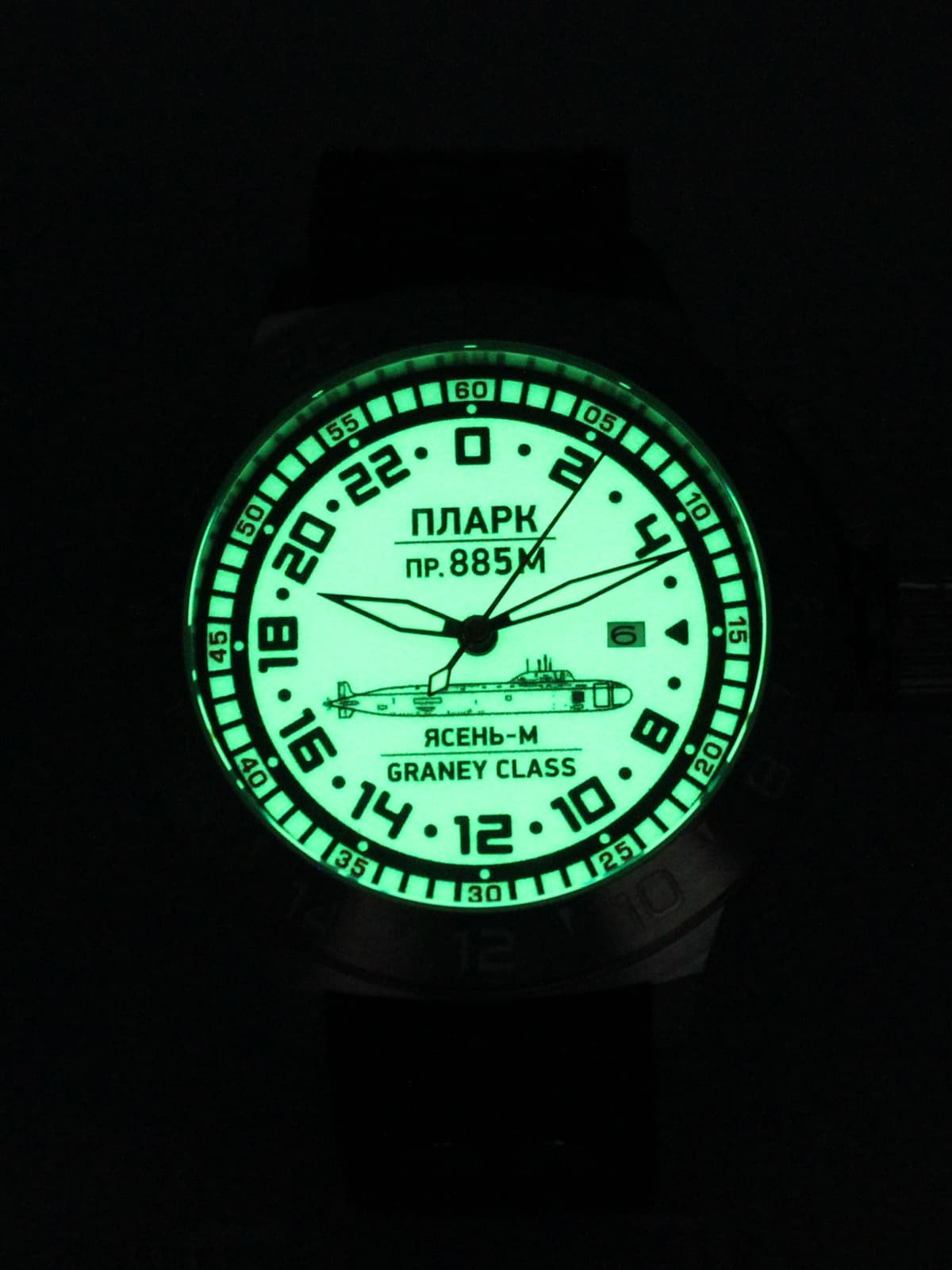 Часы ПЛАРК 885М Ясень-М (Graney class) механические с автоподзаводом (Seiko NH34A) 52.193.2